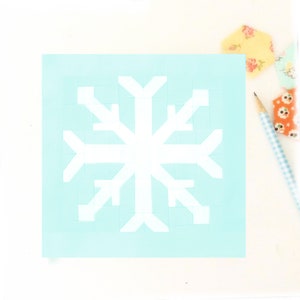 Snowflake Winter Quilt Block Pattern PDF - Includes instructions for 6 inch and 12 inch Finished Blocks Christmas