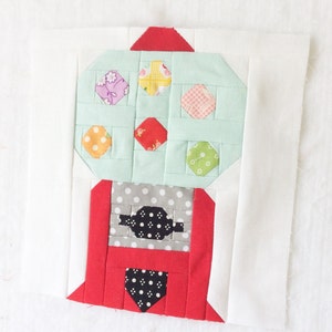 Gumball Machine Quilt Block PDF Instant Download Quilt Pattern 6 inch and 12 inch block instructions