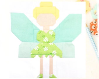 Fairy Quilt Block PDF Instant Download Quilt Pattern 6 inch and 12 inch block instructions