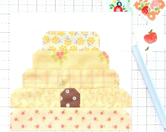 Classic Beehive Spring and Summer Farm Quilt Block PDF Muster-Anleitung für 15 cm, 12 Zoll, 18 Zoll und 24 Zoll Fertige Blöcke