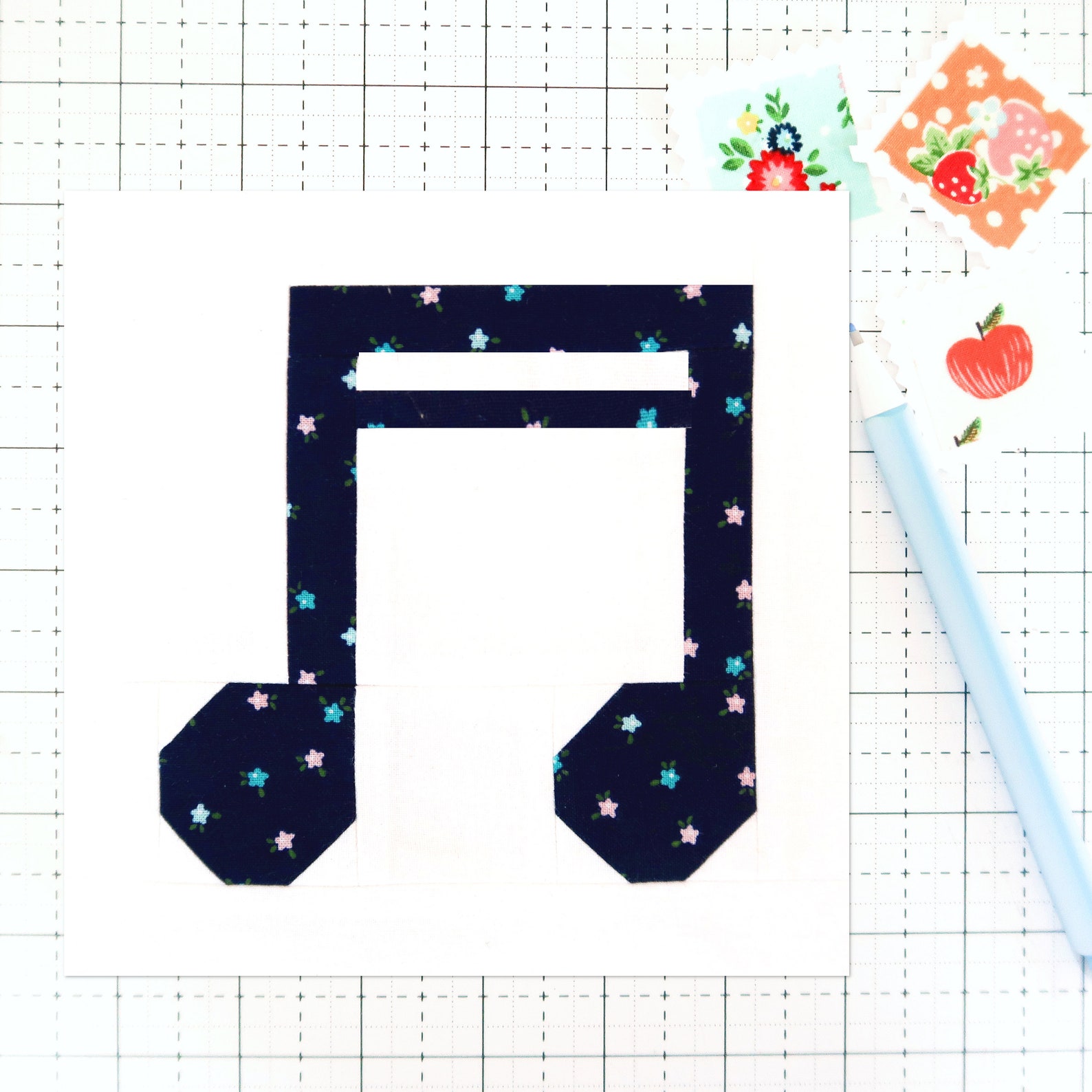 Music Note Musician Band Quilt Block PDF Pattern - Includes ...