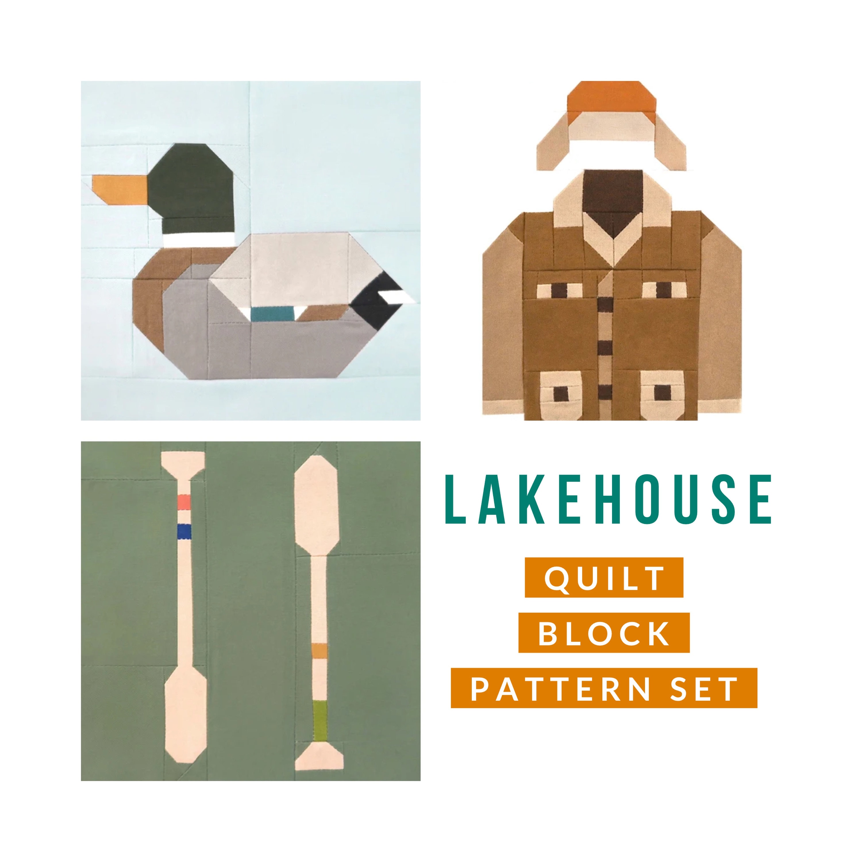 Lakehouse Quilt Block Patterns: Mallard Duck Outdoor - Etsy