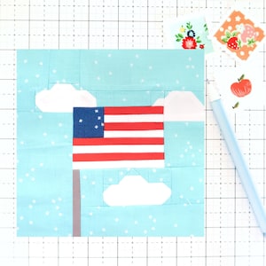 Our Flag Was Still There Patriotic Quilt Block PDF pattern - Includes instructions for 6 inch, 12 inch, 18 inch and 24 inch Finished Blocks