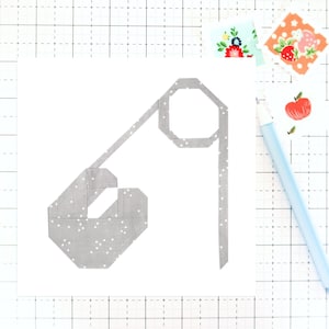 Safety Pin Quilting Sewing Quilt Notions Block PDF pattern - Includes instructions for 6 inch, 12 inch, 18 inch and 24 inch Finished Blocks