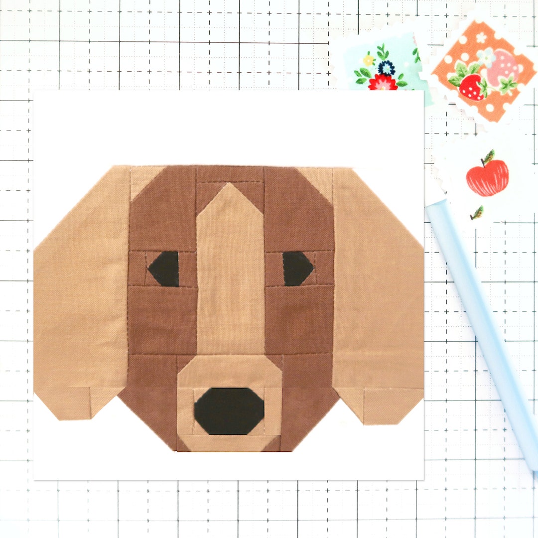 Dachshund Wiener Dog Puppy Quilt Block PDF Pattern Instructions for 6