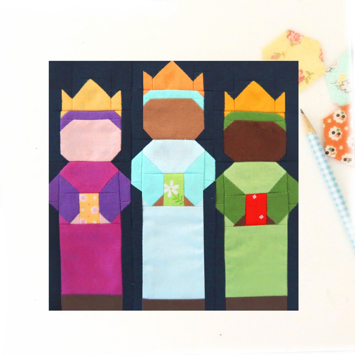 3 Wise Men Nativity Christmas Quilt Block Pattern PDF Etsy