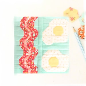 Bacon and Eggs Quilt Block PDF Instant Download Quilt Pattern 6 inch and 12 inch block Instructions