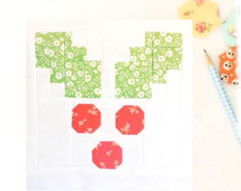 Holly Jolly Quilt Block Christmas Pattern Includes Instructions for 6 inch and 12 inch blocks Holly Berries Holly Leaves