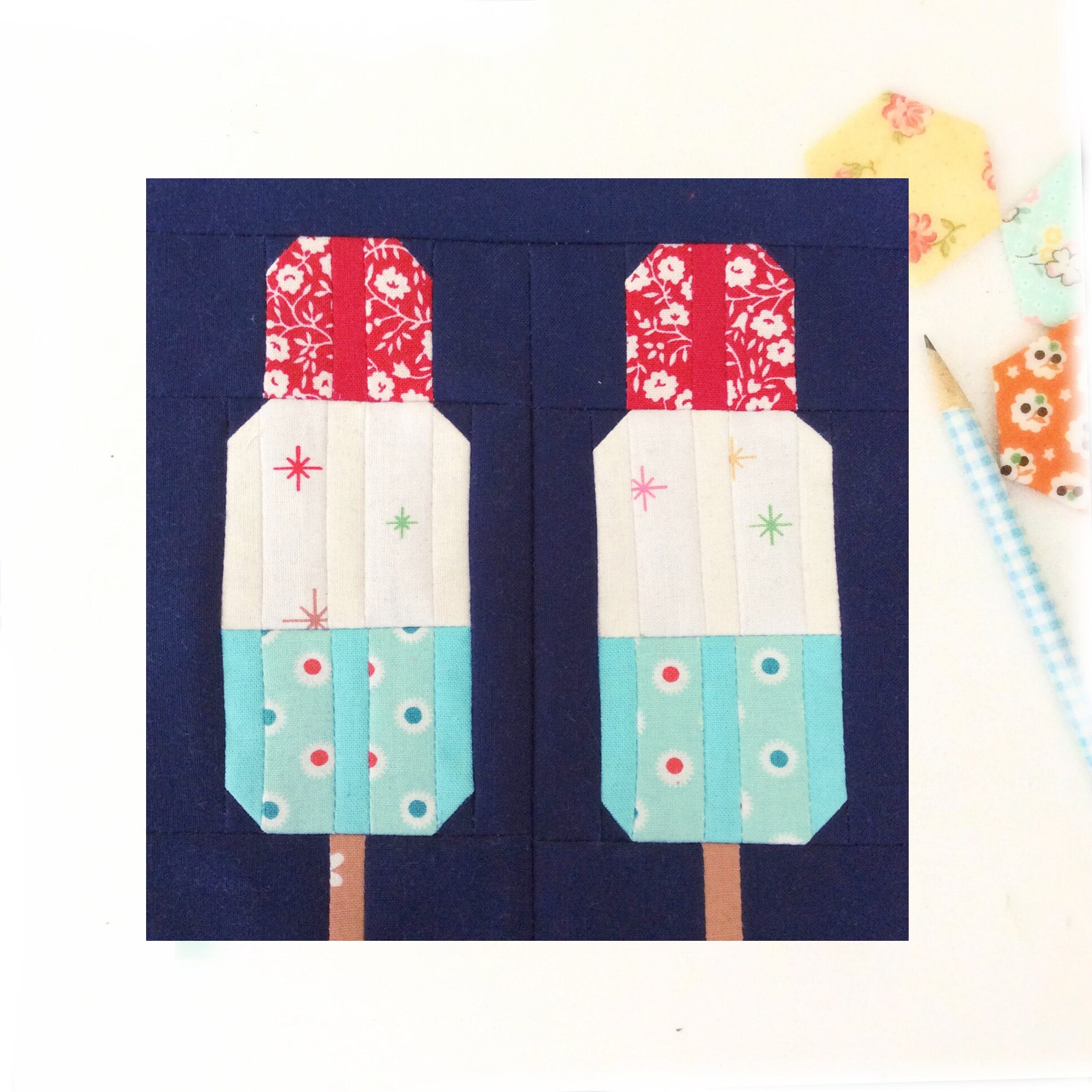 Popsicles Quilt Block PDF Instant Download Quilt Pattern 6 Etsy