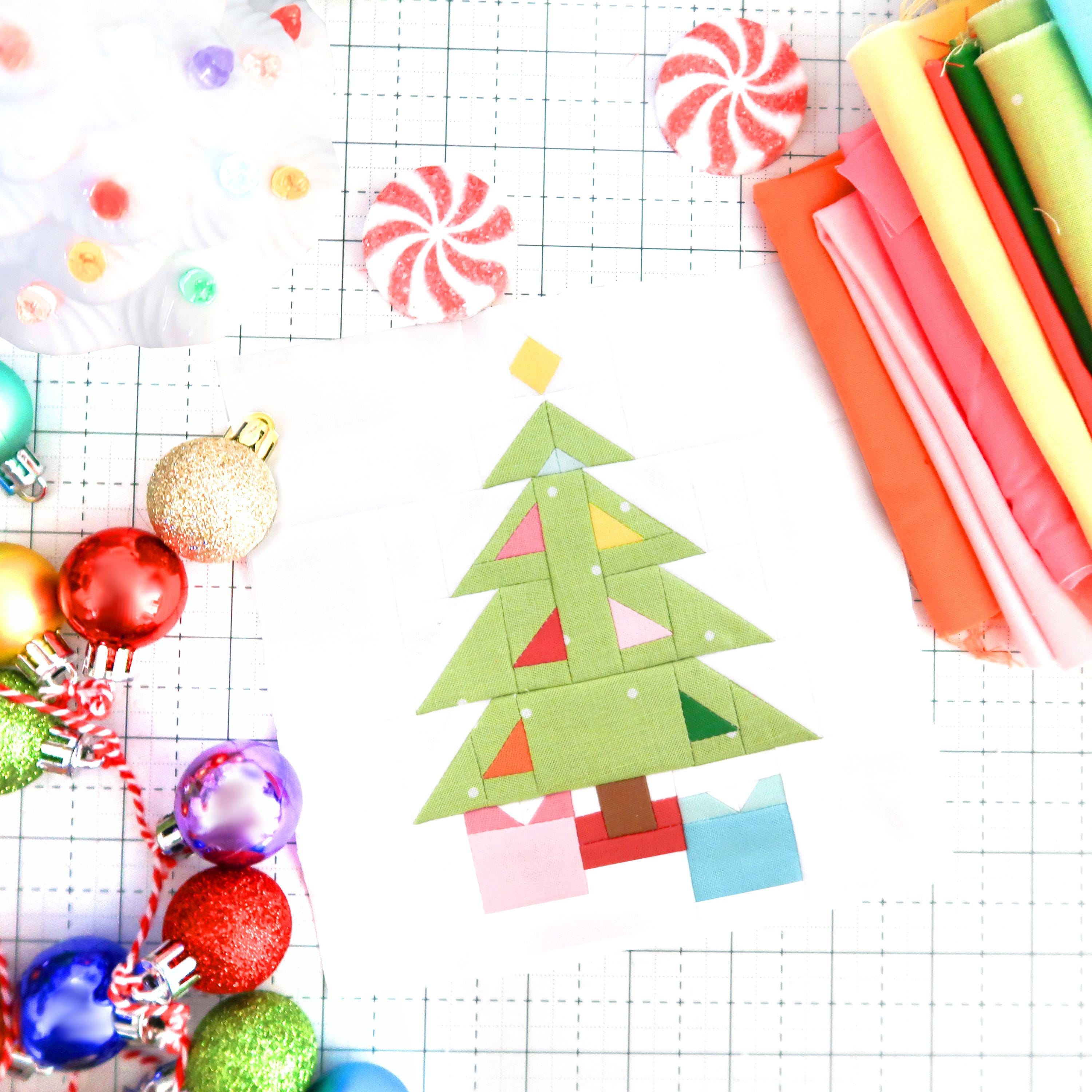 Glittering Christmas Tree Quilt Block Pattern PDF Holiday ...