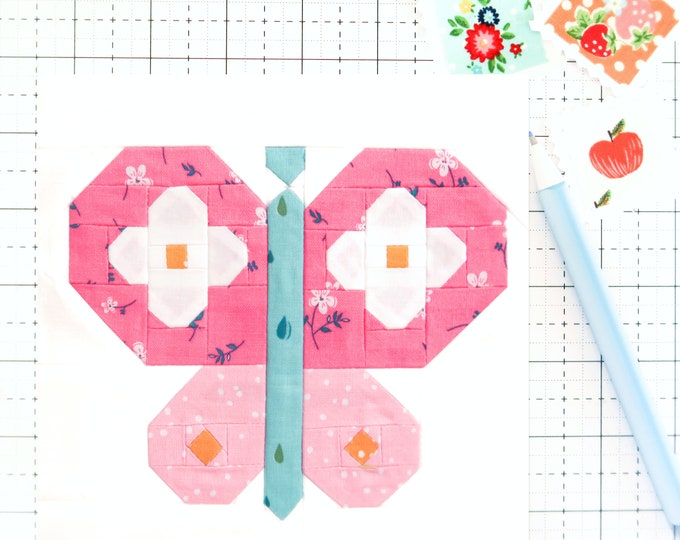 Butterfly Block PDF Pattern - Three Paper Pieced Butterfly Blocks - 10 ...