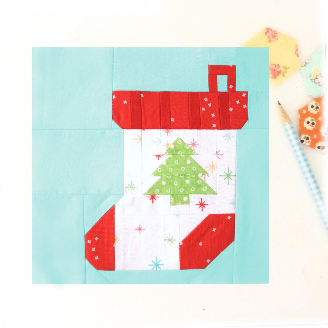 Christmas Stocking Quilt Block Pattern PDF Includes Etsy