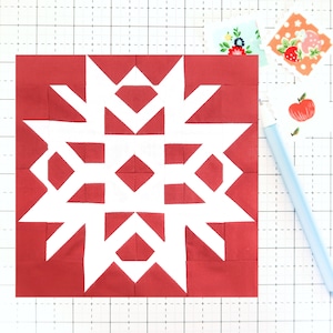 Paper Snowflake Winter Quilt Block PDF Pattern - Includes Instructions ...