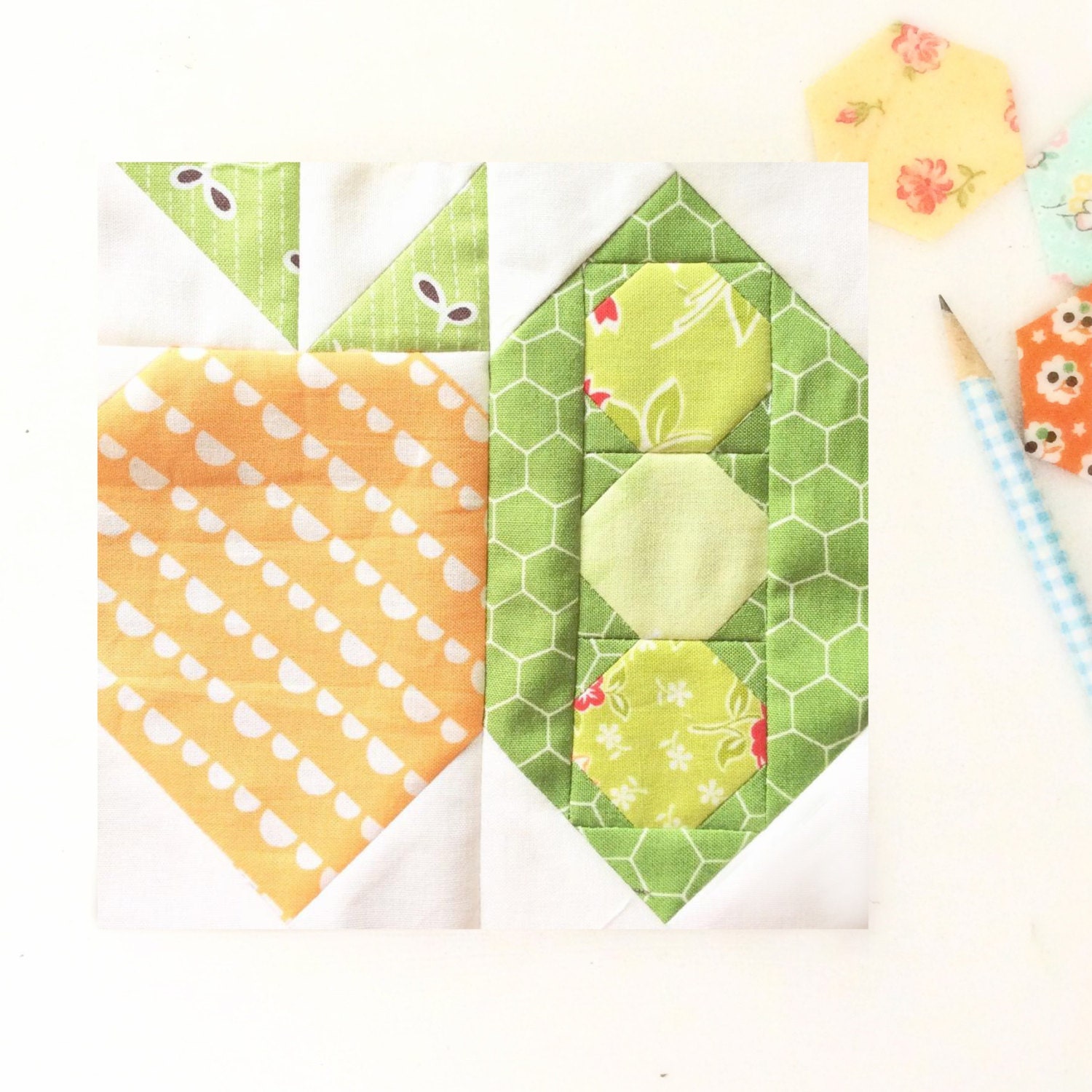 Carrot and Pea Pod Quilt Block PDF Instant Download Quilt Pattern 6 Inch  and 12 Inch Block Instructions -  Sweden