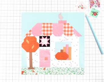 Autumn at the Quilt Shop Quilt Block Pattern Fall Autumn PDF - Makes 6 inch, 9 inch, 12 inch, 18 inch, and 24 inch Blocks