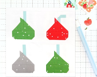 Christmas Chocolate Bell Candies Quilt Block Pattern PDF - Includes instructions for 6 inch, 12 inch, 18 inch, and 24 inch Finished Blocks