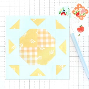 Sunny Day Sun Quilt Block Pattern Gaming Summer PDF - Instructions for 6 inch, 9 inch, 12 inch, 18 inch,24 inch Blocks Traditional Piecing