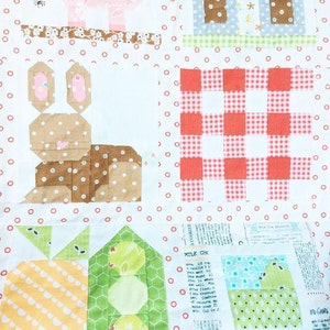 Bunny Bun Quilt Block PDF Instant Download Rabbit Quilt Block Pattern 6 inch and 12 inch block instructions image 2