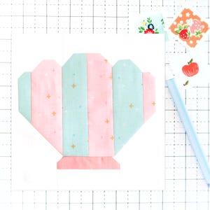 Clam Seashell Quilt Block Pattern PDF Ocean Nautical Shell - Instructions for 6 inch, 9 inch, 12 inch, 18 inch, 24 inch Finished Blocks