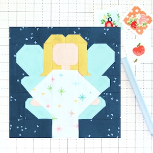 Quilt Block PDF Pattern - Angel Christmas Nativity - Includes instructions for 6 inch, 12 inch, 18 inch, 24 inch Finished Blocks
