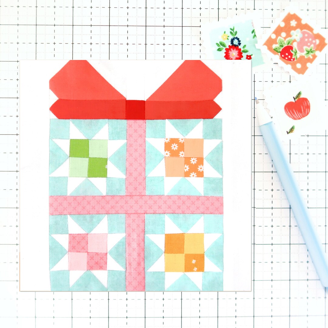 Wrapped in Quilt Blocks Christmas Gift Quilt Block PDF Pattern