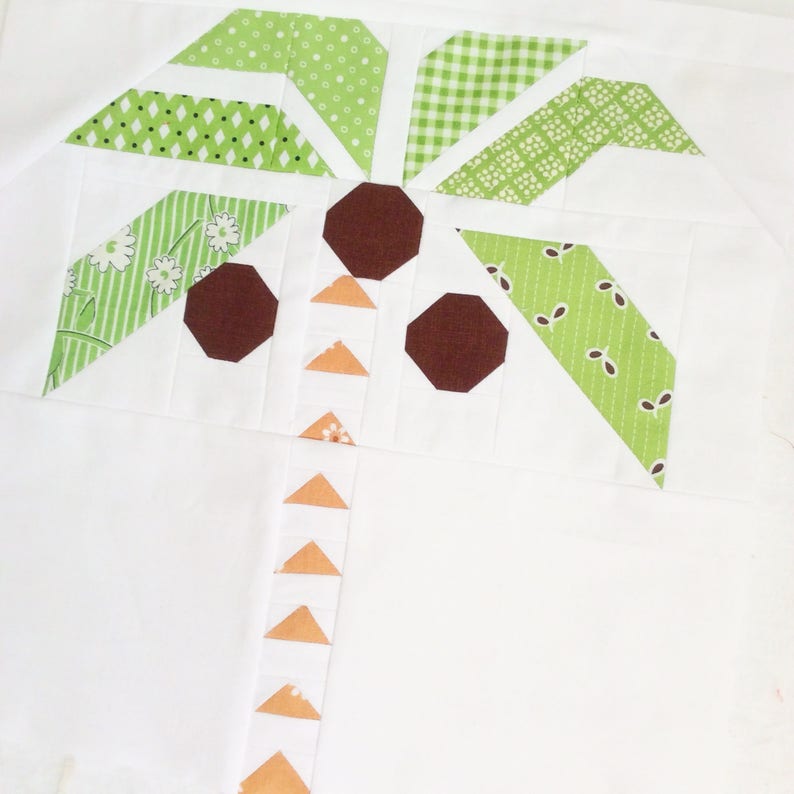 Tropical Palm Tree PDF Quilt Block Pattern Includes Etsy