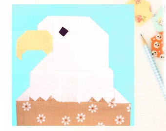 Bald Eagle bird animal 4th of july PDF Quilt Block Pattern -  Includes instructions for 6 inch and 12 inch Finished Blocks