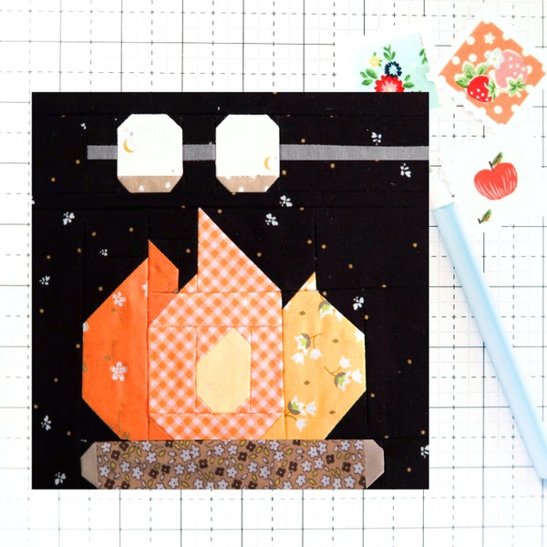 Campfire and Roasted Marshmallow Camping PDF Quilt Block Pattern - Instructions for 6 inch, 9 inch, 12 inch, 18 inch, 24 inch Blocks