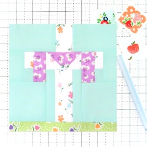He is Risen Cross Quilt Block Pattern Easter PDF - Instructions for 6 inch, 9 inch, 12 inch, 18 inch, 24 inch Blocks Traditional Piecing