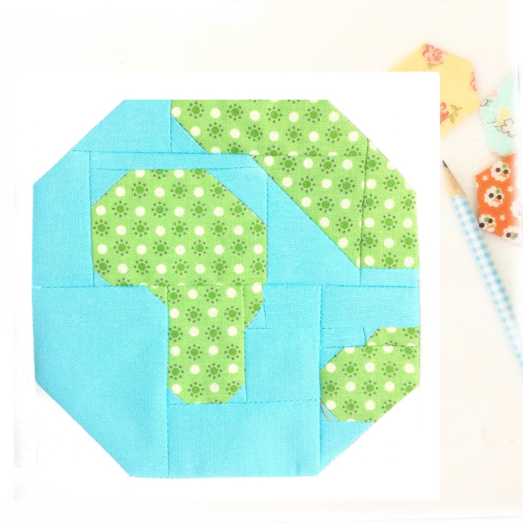Globe Map Travel Quilt Block PDF Instant Download Quilt Pattern 6 Inch ...