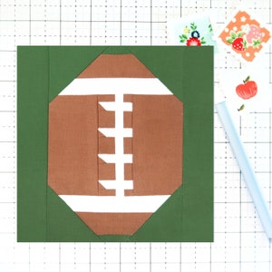 Football Sports Ball Quilt Block PDF pattern-Includes instructions for 6 inch, 12 inch, 18 inch, 24 inch Finished Blocks