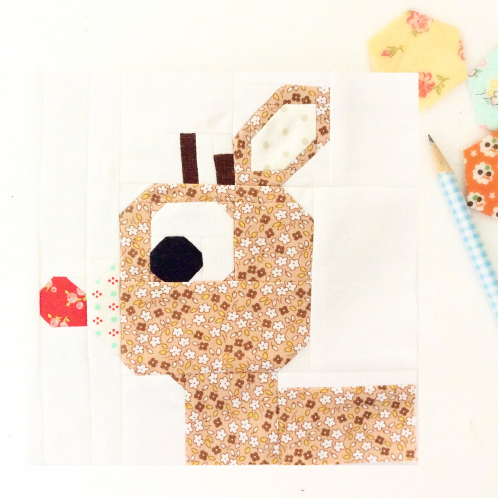 Rudolph the Rednosed Reindeer Quilt Block Pattern 6 Inch and Etsy