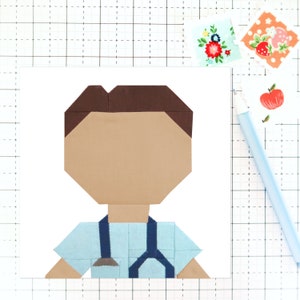 Male Doctor Nurse Medical Professional Quilt Block PDF pattern - Includes instructions for 6 inch and 12 inch Finished Blocks