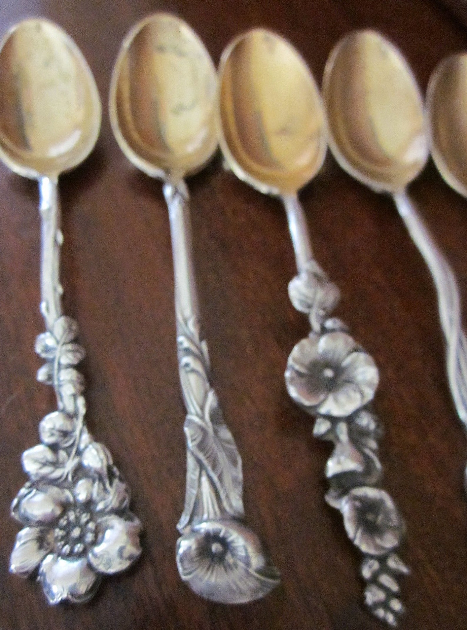 6 Sterling Silver Reed and Barton Demitasse Spoons Floral Etsy