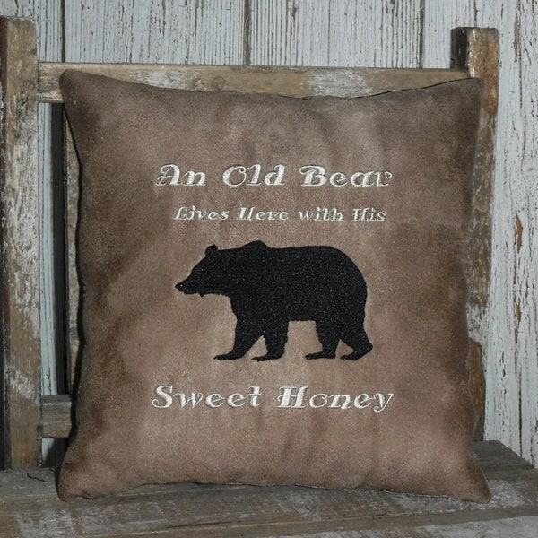 Bear Throw Pillow Etsy