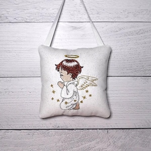 Praying Angel  Embroidered Door Knob Hanger, Religious Decor, Christian Decor, Child's Gift