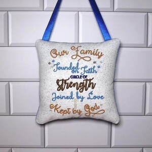 Our God Kept By God Embroidered Door Knob Hanger, Religious Decor, Inspirational, Motivational