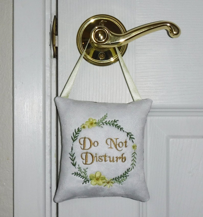 Do Not Disturb Embroidered Door Knob Hanger Hanging Pillow Etsy