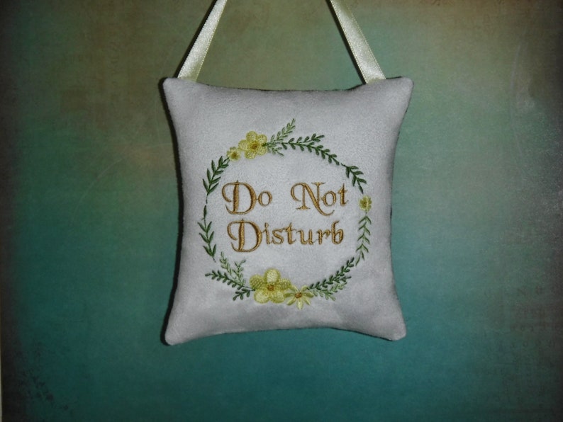 Do Not Disturb Embroidered Door Knob Hanger Hanging Pillow Etsy