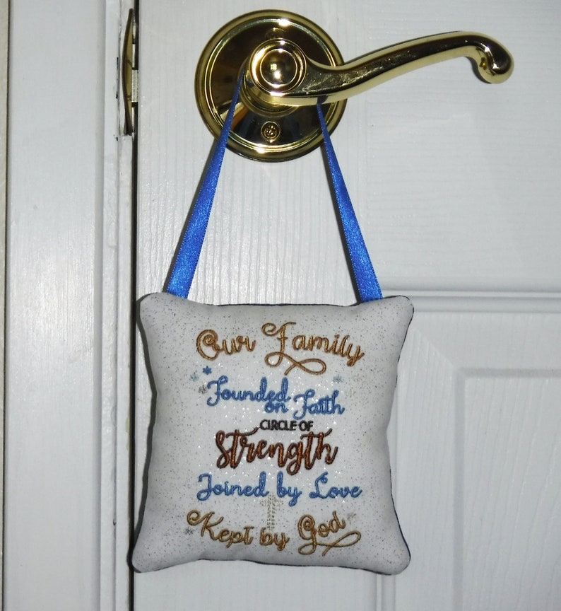 Our God Kept by God Embroidered Door Knob Hanger Religious Etsy