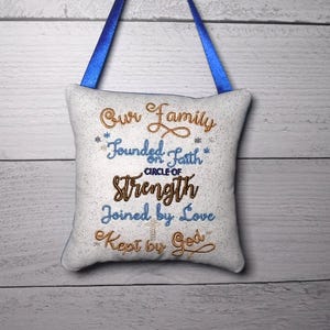 Our God Kept By God Embroidered Door Knob Hanger, Religious Decor, Inspirational, Motivational