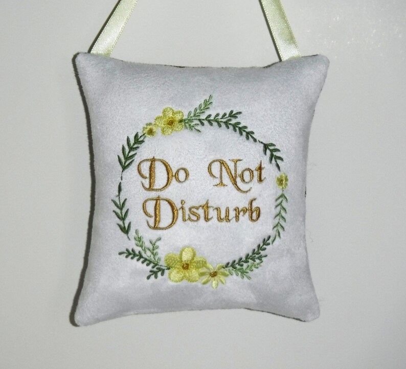 Do Not Disturb Embroidered Door Knob Hanger Hanging Pillow Etsy
