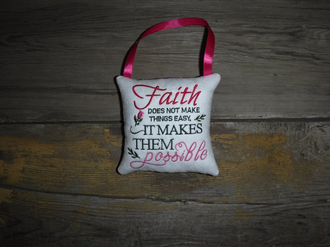 Faith Embroidered Door Knob Hanger Christian Decor Religious Etsy