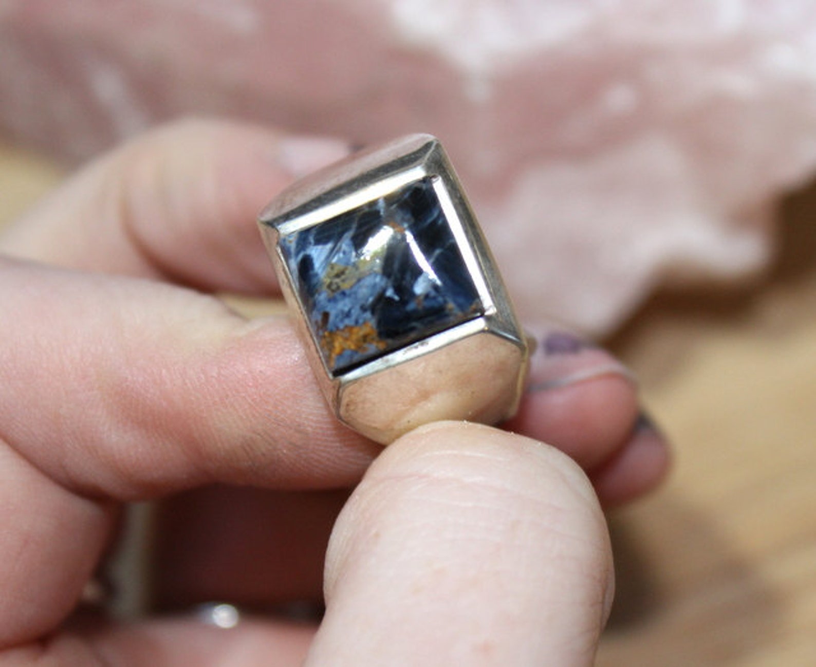 Pietersite Ring Gemstone Jewelry Men's Pietersite ring Etsy