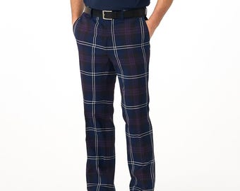 Men’s Scottish Tartan Wool Pants | Handmade Highland Plaid Trousers | Custom Trews Golf Pants Available in 50+ Tartans