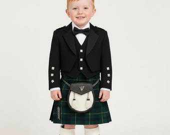 Conjunto de 6 piezas de falda escocesa para niño, estilo Príncipe Charlie, para bebé, personalizado (disponible en más de 50 tartanes).