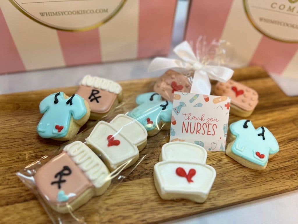 Nursing Sugar Cookies, Nurse Bites, 6 Bags of 4 Cookies, Nurse