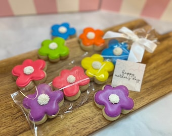 Bocados de galletas de azúcar con forma de flor, recuerdos de galletas, galletas para el Día de la Madre, galletas de flores, regalo para el Día de la Madre, 6 bolsas de 4 bocados de flores