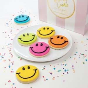 Smiley Face Sugar Cookies: Happy Birthday Gift, Decorated Cookie Set - Etsy