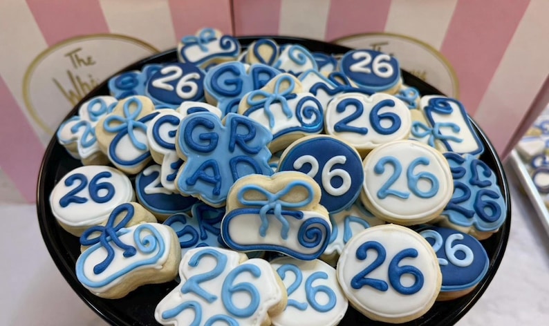 Galletas de azúcar de graduación de 2026, bocaditos de graduación decorados, promoción de 2026, 3 docenas imagen 1